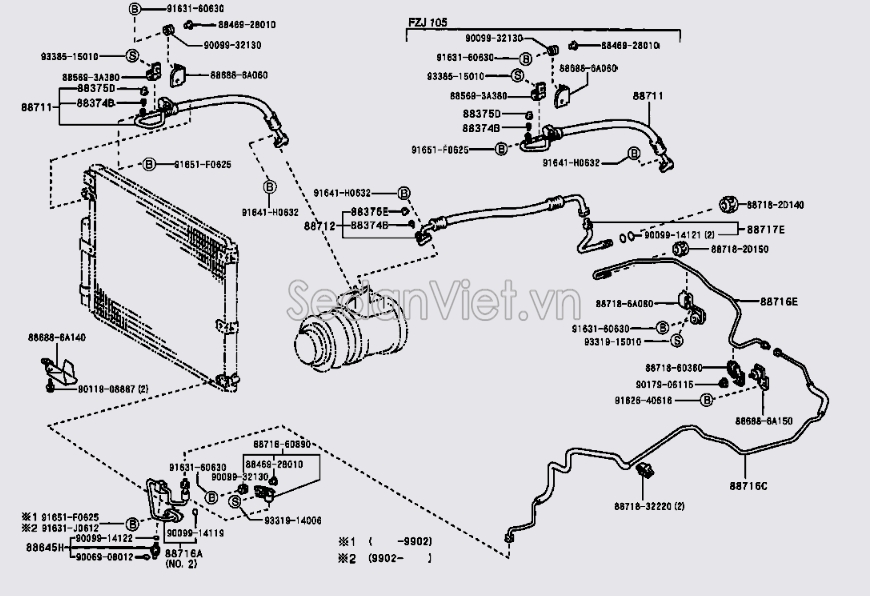 Ống ti ô điều hòa vị trí E 887176A280