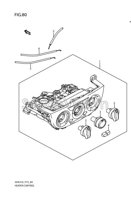 Nút điều chỉnh điều hòa 7446384M00000