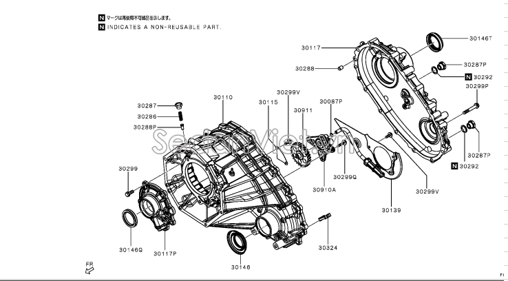 Vỏ hộp số phụ 3201A122