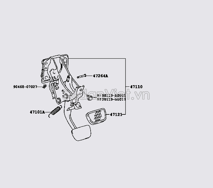 Bàn đạp chân phanh 471100T011